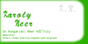 karoly neer business card